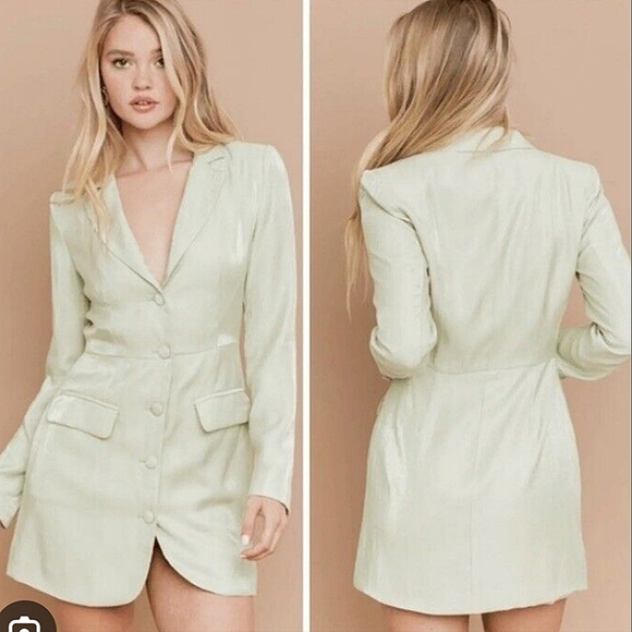 Le Lis Collection Chic Light Green Blazer Dress - Picture 1 of 10